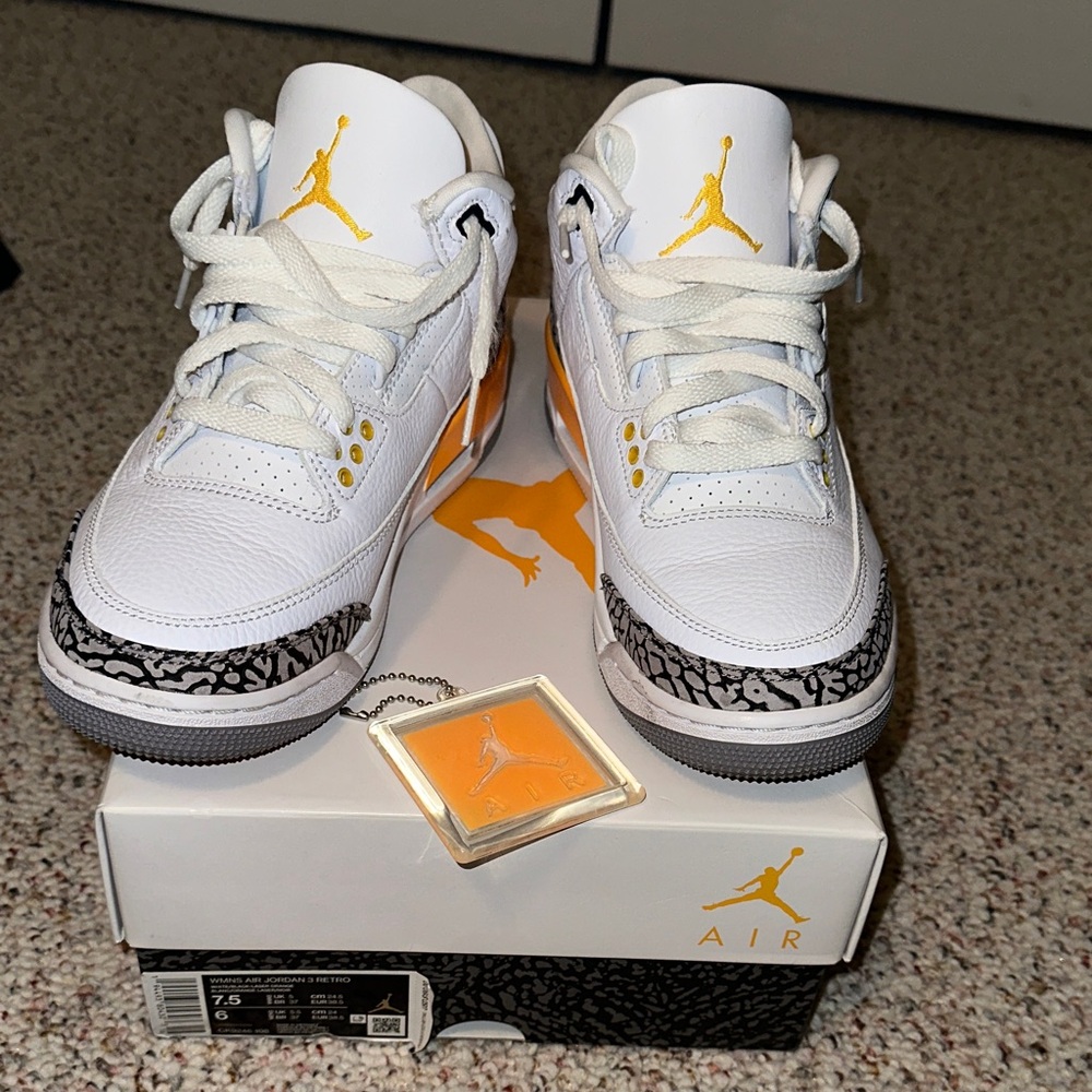 Jordan 3 Retro White and Laser Orange